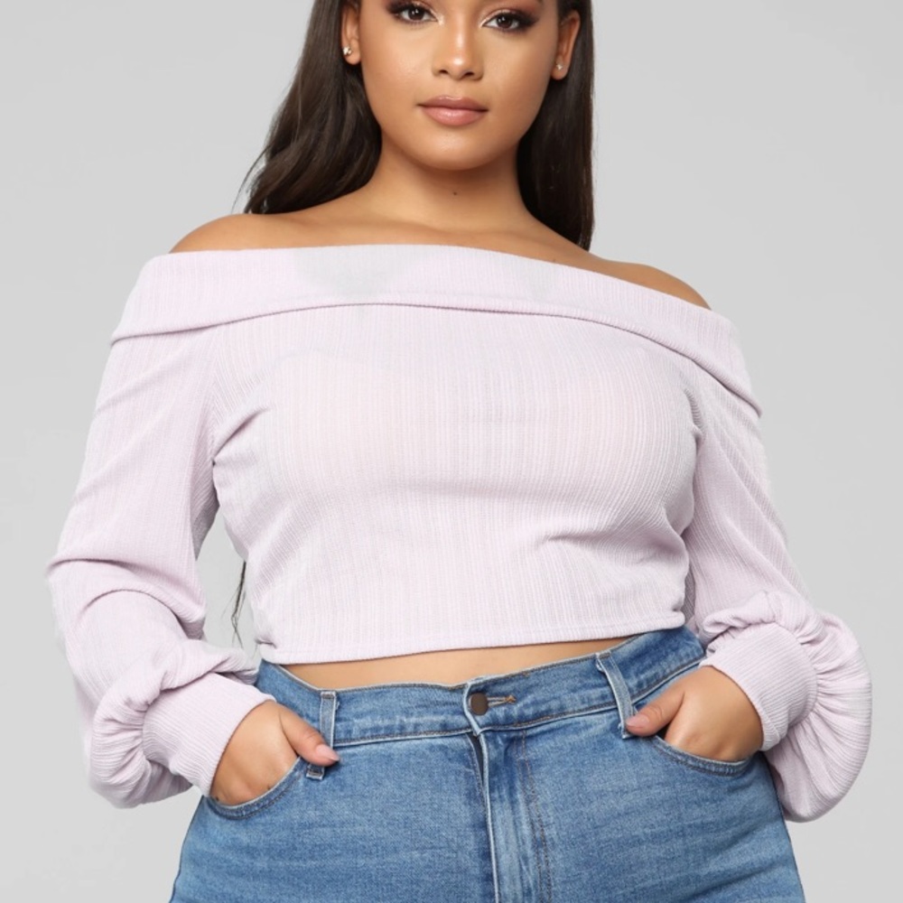 Fashion Nova Forgive Me Off Shoulder Top-Lavender